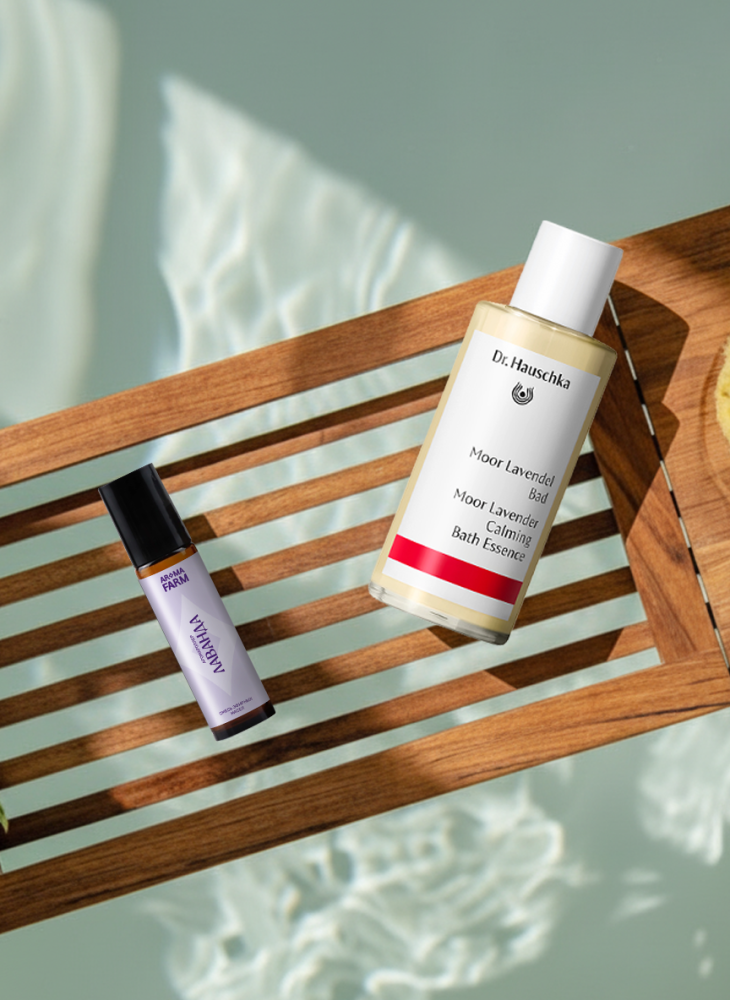 Набор: средство для принятия ванн с торфом и лавандой Dr.Hauschka и аромароллер «Лаванда»