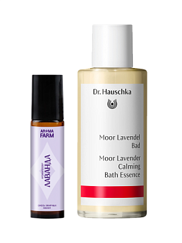 Набор: средство для принятия ванн с торфом и лавандой Dr.Hauschka и аромароллер «Лаванда»